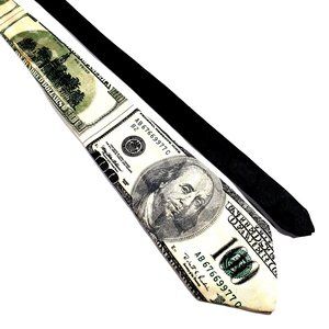 Tolstoy Mens Necktie Banking Dollar Bill Accessory Office Work Casual Dad Gift